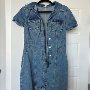 Denim Button-Up Dress